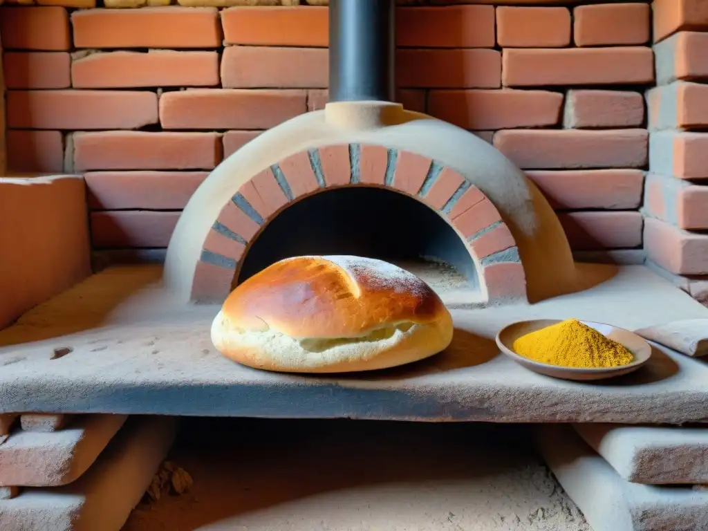 Horno de barro para panes en cocina peruana, con apariencia rústica y marcas de hollín