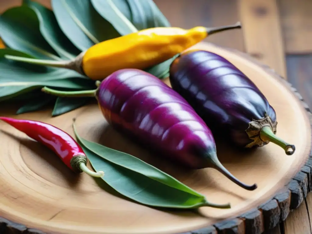 Una imagen detallada de ollucos peruanos frescos y vibrantes con ingredientes tradicionales, en una mesa rústica