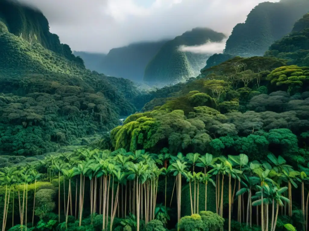 Imagen de la exuberante selva amazónica peruana con ingredientes exóticos gastronomía peruana como lucuma, camu camu y sacha inchi