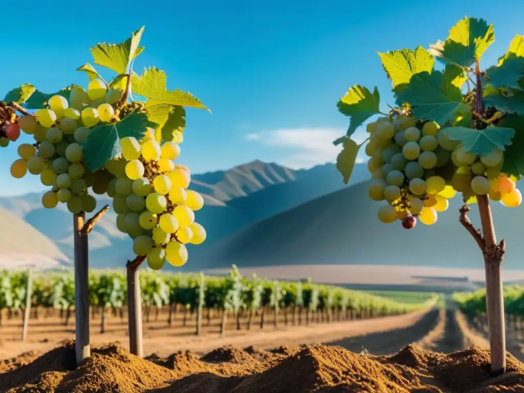 Impactante contraste en la producción de pisco en Perú: viñedo próspero a la izquierda y campo reseco a la derecha bajo un sol abrasador