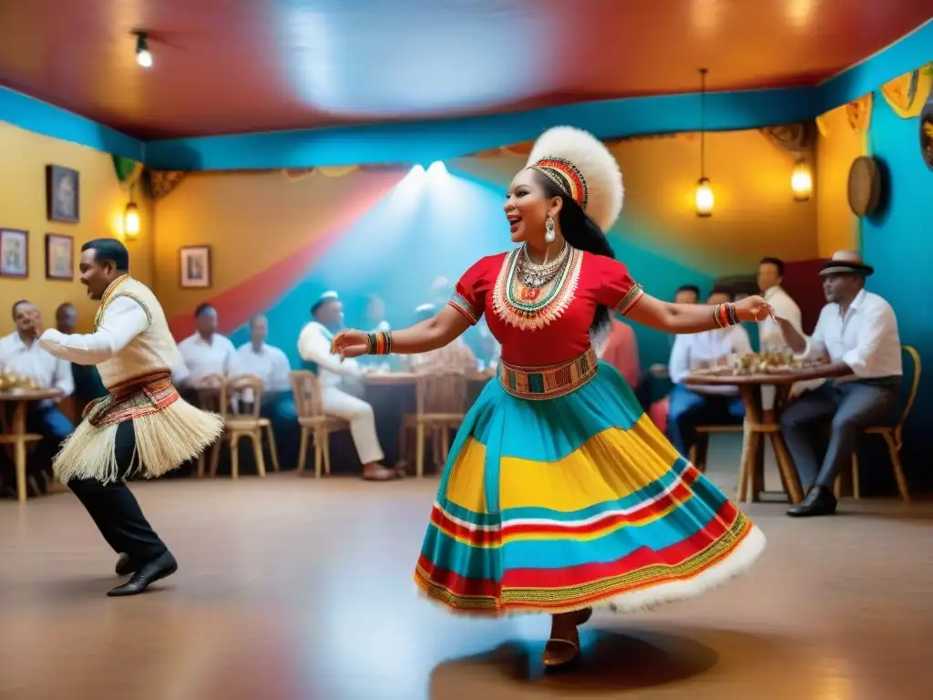 Una impactante danza AfroPeruana en restaurante tradicional, fusionando cultura africana y peruana