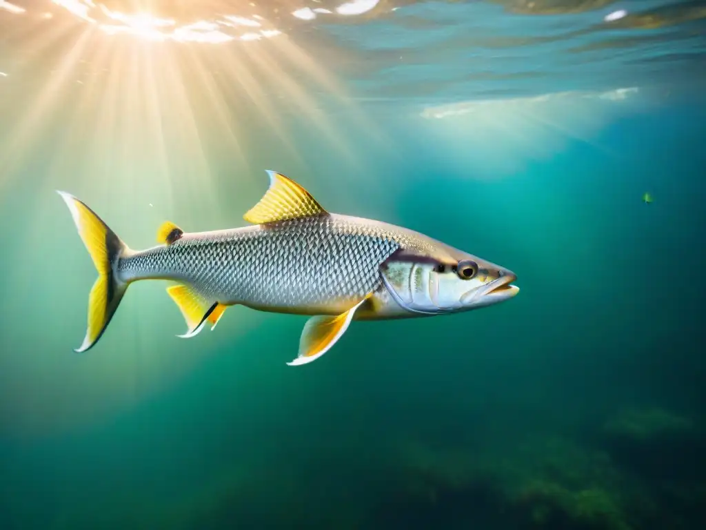 Imponente paiche en el río Amazonas, resaltando la belleza y la conservación del paiche en Perú