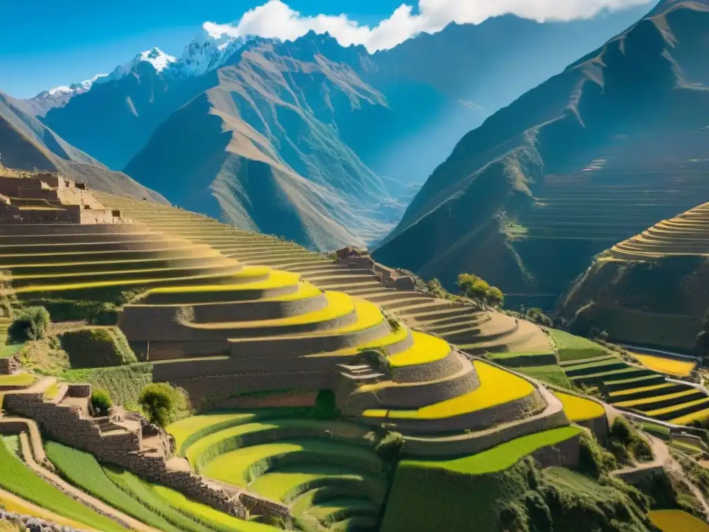 Impresionantes terrazas incas de viñedos en los Andes peruanos