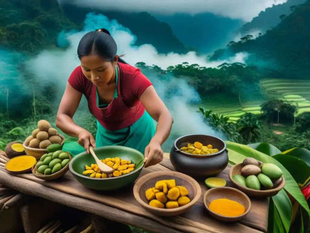 Indígenas preparan platillos con ingredientes autóctonos en cocina selva peruana