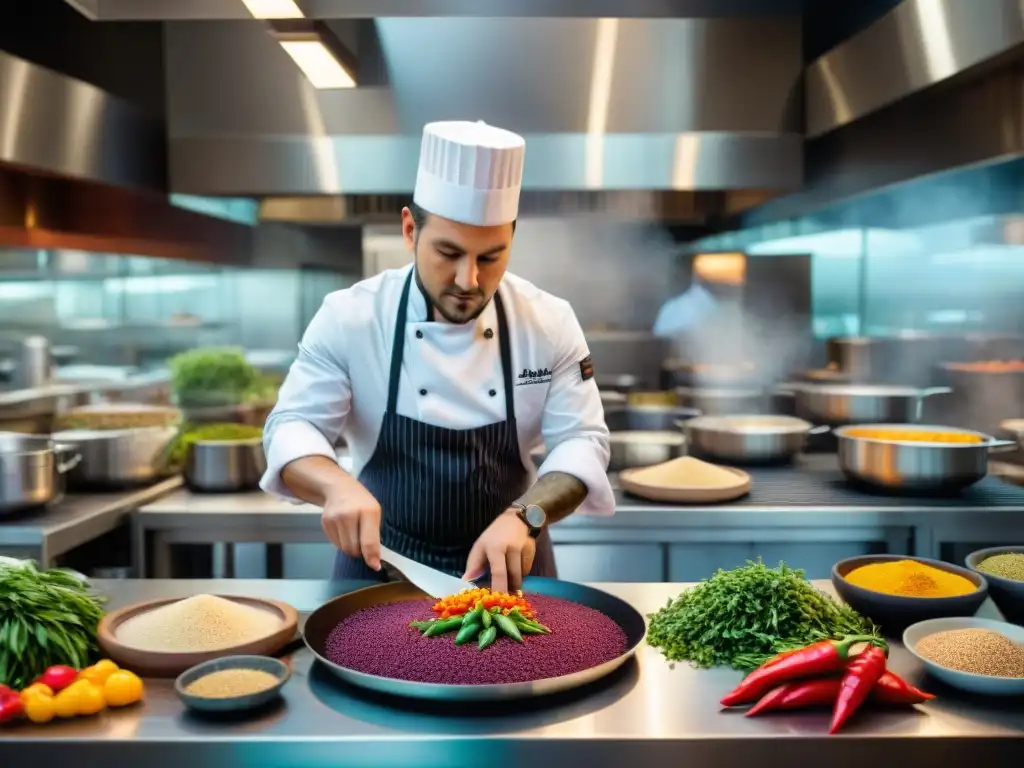 Chef Gastón Acurio fusiona ingredientes peruanos en un bullicioso taller de cocina