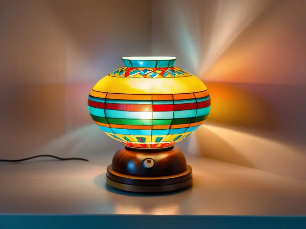 Lámpara peruana de comida tradicional: ceviche, causa y lomo saltado Una lámpara inspirada en fiestas peruanas que recrea en miniatura platos tradicionales con colores vibrantes y detalles intrincados, iluminando las paredes con una atmósfera acogedora y festiva