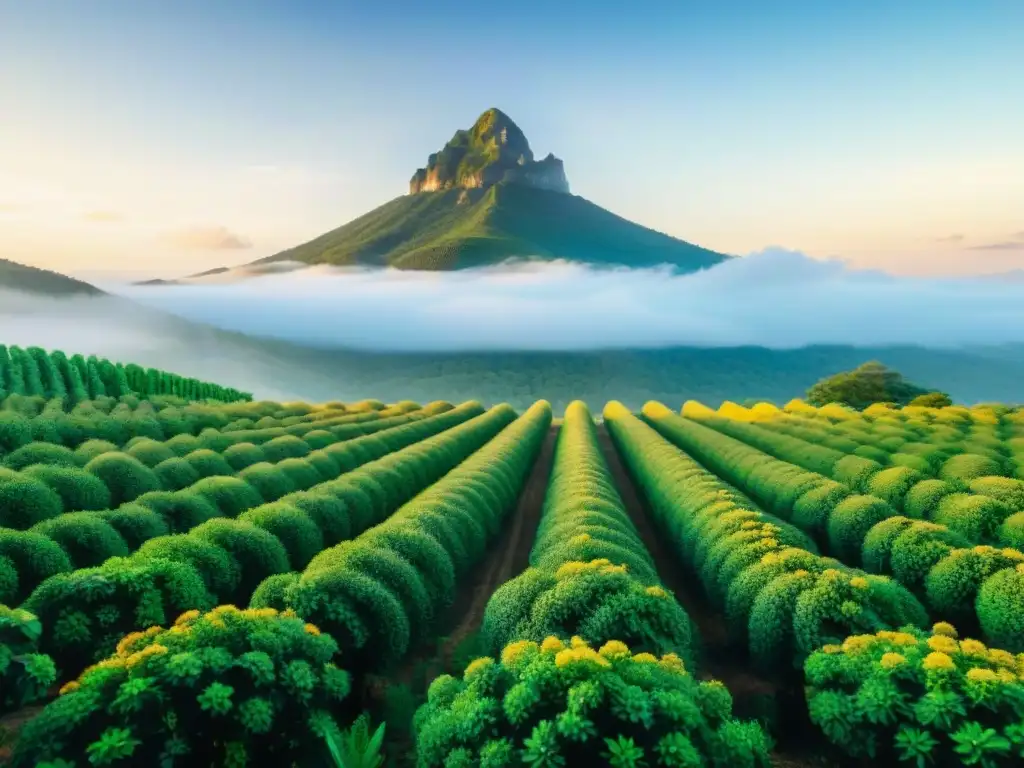 Plantación de Sacha Inchi llena de vida y color, con semillas brillantes y beneficiosas