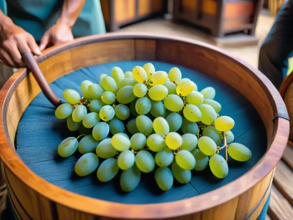 Maceración de uvas peruanas para crear sabores únicos de pisco