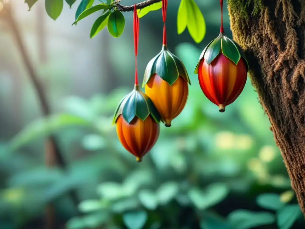 Maduros algarrobos en un bosque peruano, destacando su forma y textura