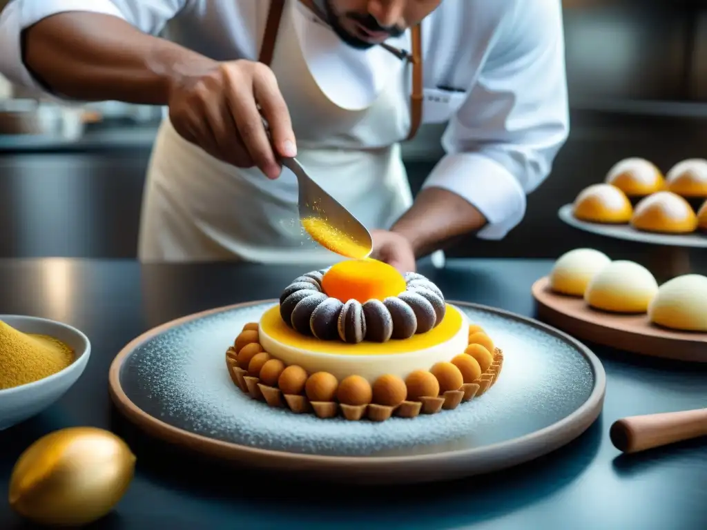 Un maestro pastelero en Perú fusiona tradición y modernidad en una vibrante y exótica creación