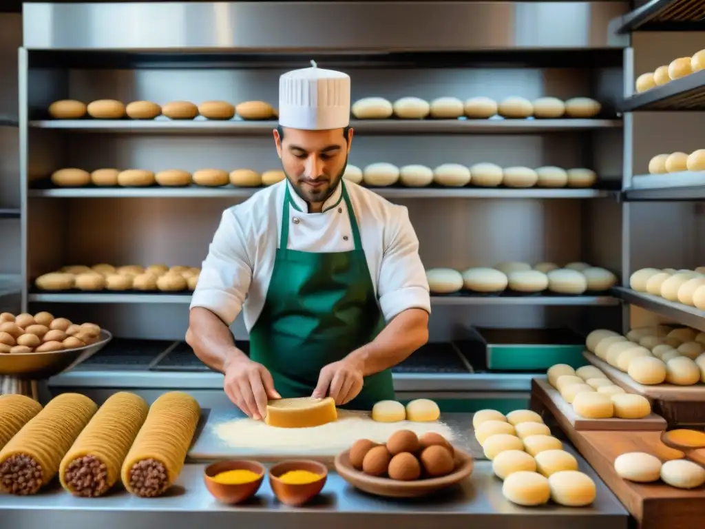 Un maestro repostero moldea pastelería peruana con influencia árabe