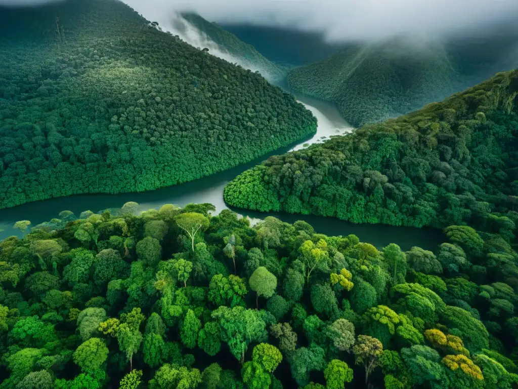 Majestuoso algarrobo peruano en exuberante selva amazónica, resaltando su belleza natural