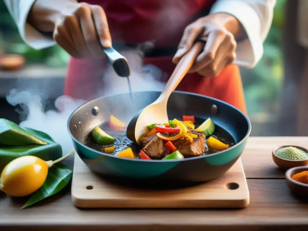 Las manos expertas de un chef peruano reviven la importancia de la espátula de madera en la gastronomía peruana