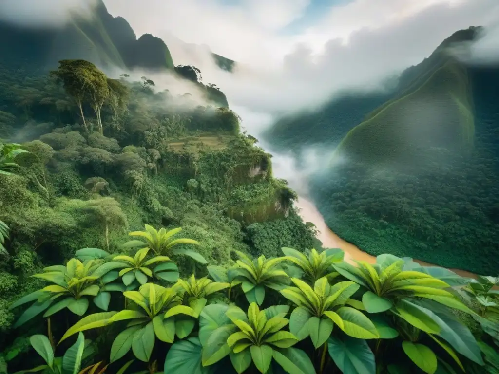 Maravillosa selva del Amazonas peruano con uña de gato, resaltando beneficios y biodiversidad