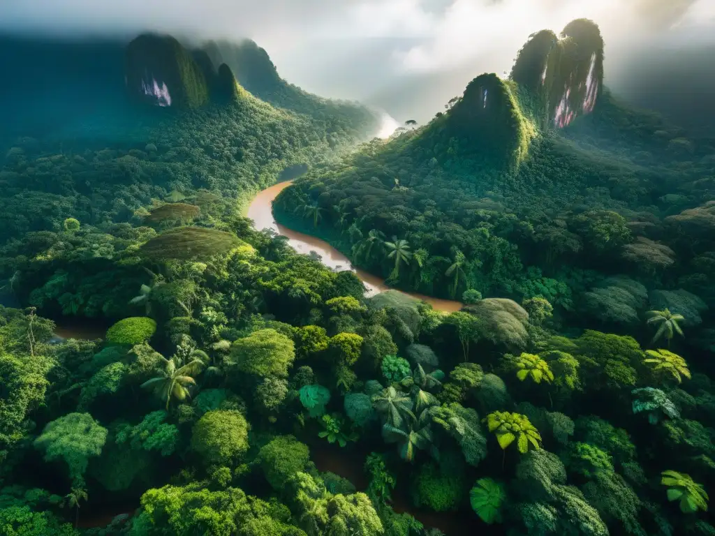 Maravillosa selva llena de vida y color, destacando la biodiversidad en un ecosistema único