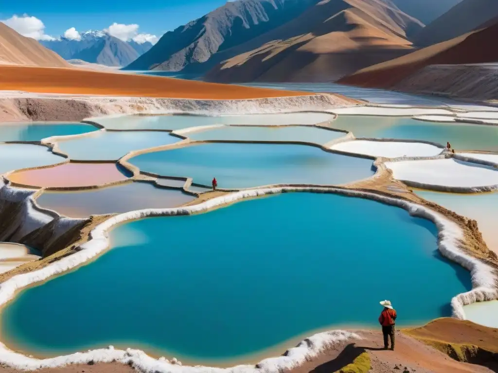 Maravilloso paisaje de Sal de Maras en cocina, reflejando la cultura andina