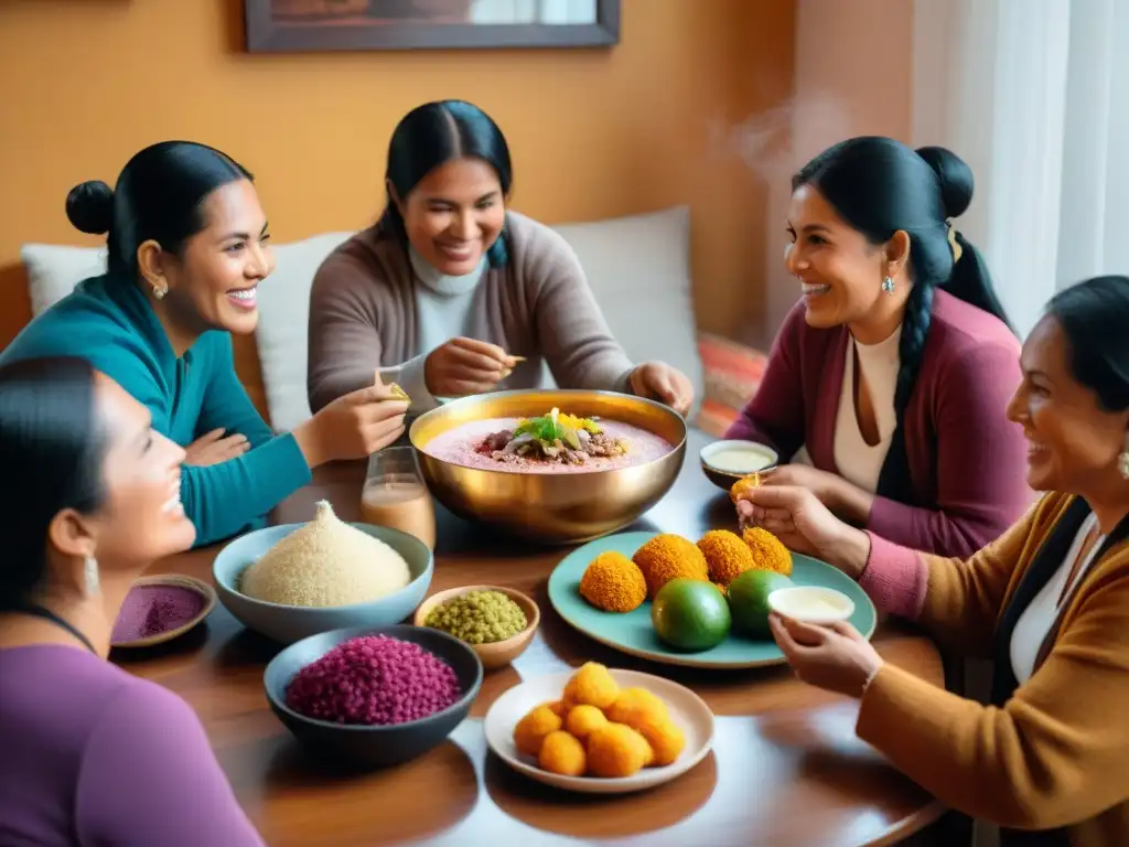 Celebrando la unión y la tradición con Mazamorra Morada receta tradicional en una animada reunión en Perú