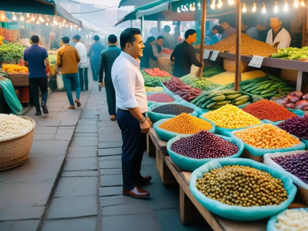 Mercado limeño rebosante de colores y sabores de la gastronomía peruana platos tradicionales fusiones