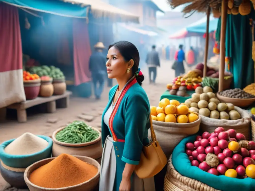 Un mercado peruano ancestral lleno de colores y sabores