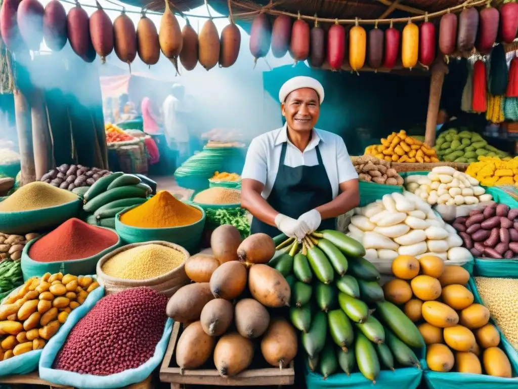 Un mercado vibrante en Lima con ingredientes autóctonos africanos y peruanos