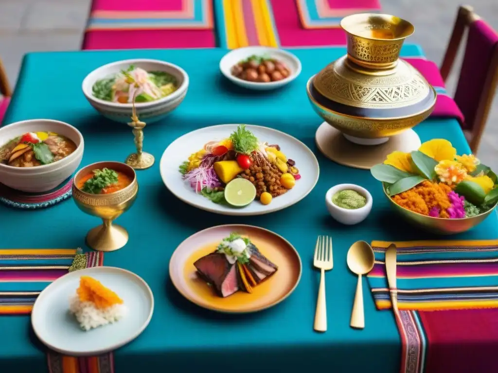 Una mesa elegante en un evento de lujo en Lima con exquisita decoración y comida