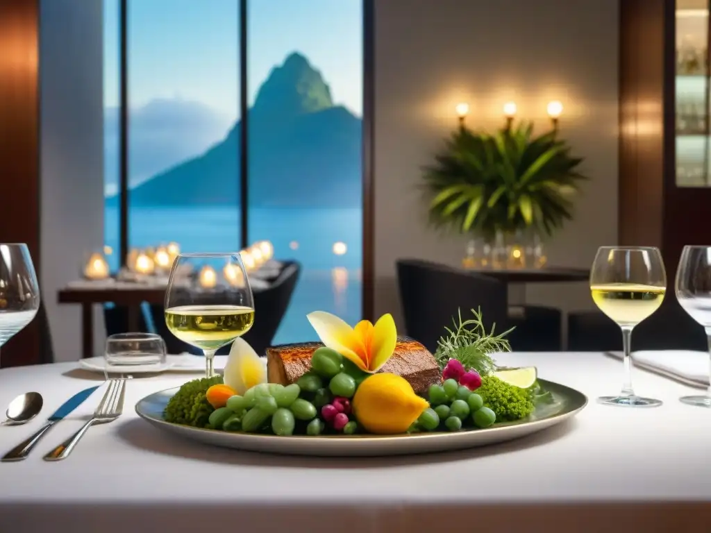 Una mesa elegante en un restaurante de Lima con los mejores maridajes cena pisco Lima