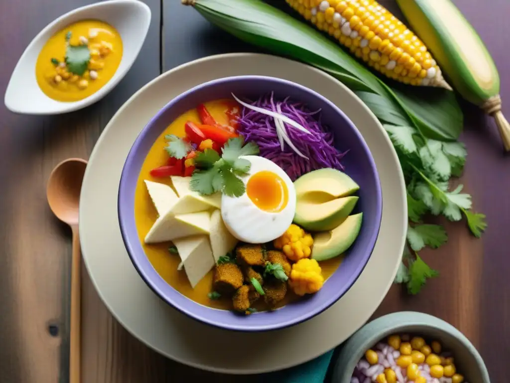 Una mesa rústica con vibrantes platos peruanos resalta la importancia de los colores en la gastronomía