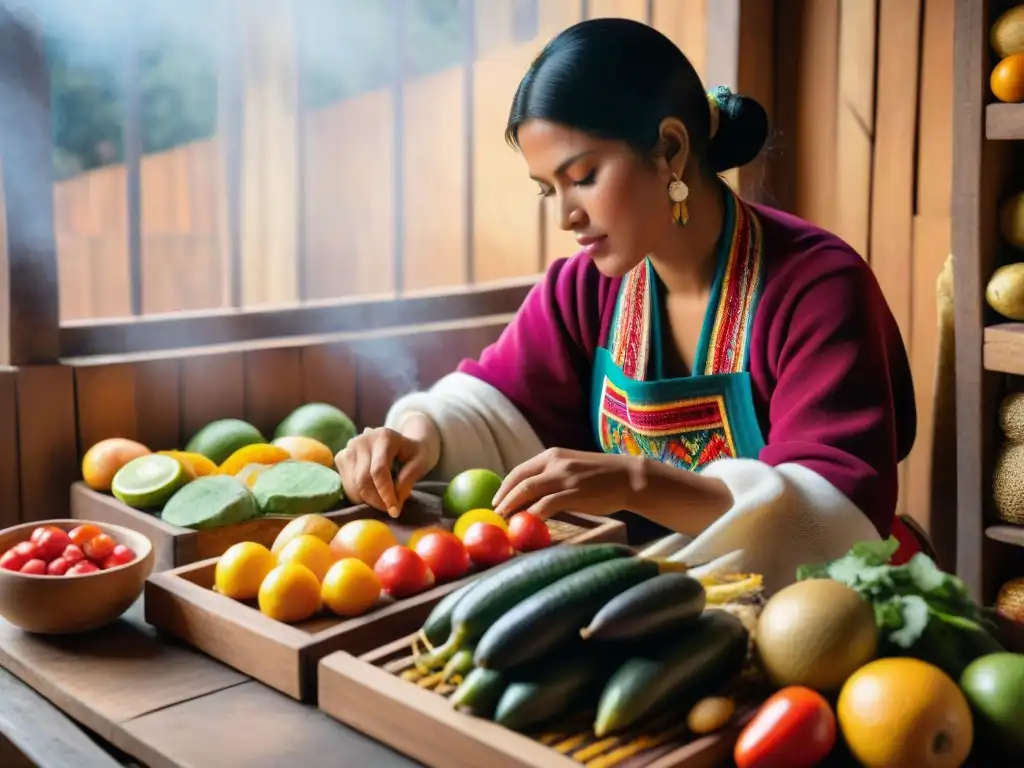 Una mujer peruana conserva la esencia de su gastronomía al secar frutas y verduras