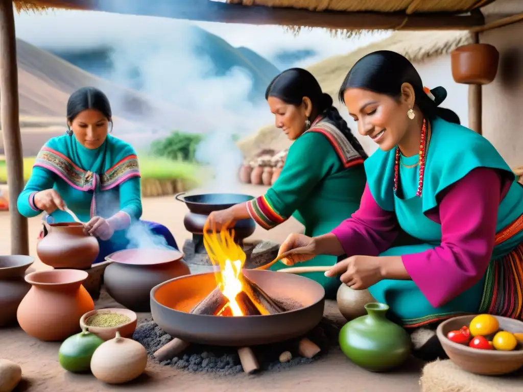 Mujeres preparando deliciosos platos de cuy en cocina tradicional del sur de Perú en la Ruta culinaria cuy sur Perú