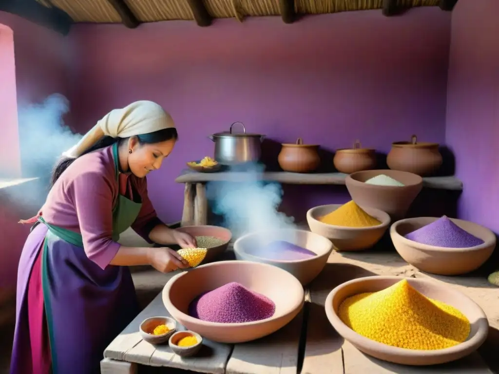 Mujeres peruanas preparando chicha en cocina costeña: secretos de fermentación