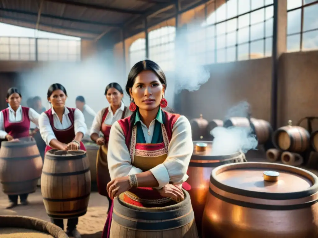 Mujeres pioneras en la industria destiladora de Perú destilan pisco en la campiña