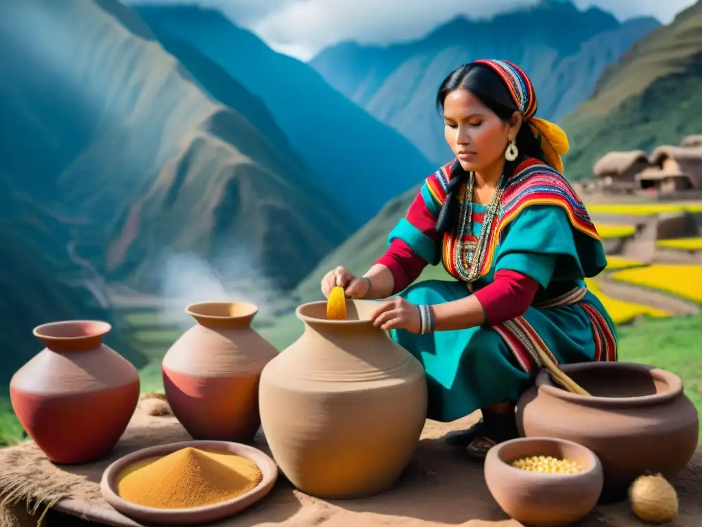 Mujeres quechuas preparando chicha de jora en los Andes: rol cultural de las bebidas en Perú