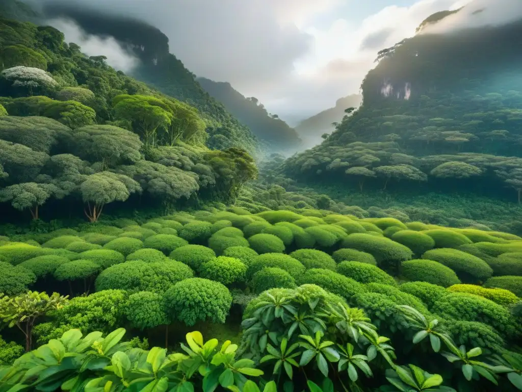 Un oasis de vida en la selva amazónica: frutos brillantes de camu camu entre exuberante vegetación