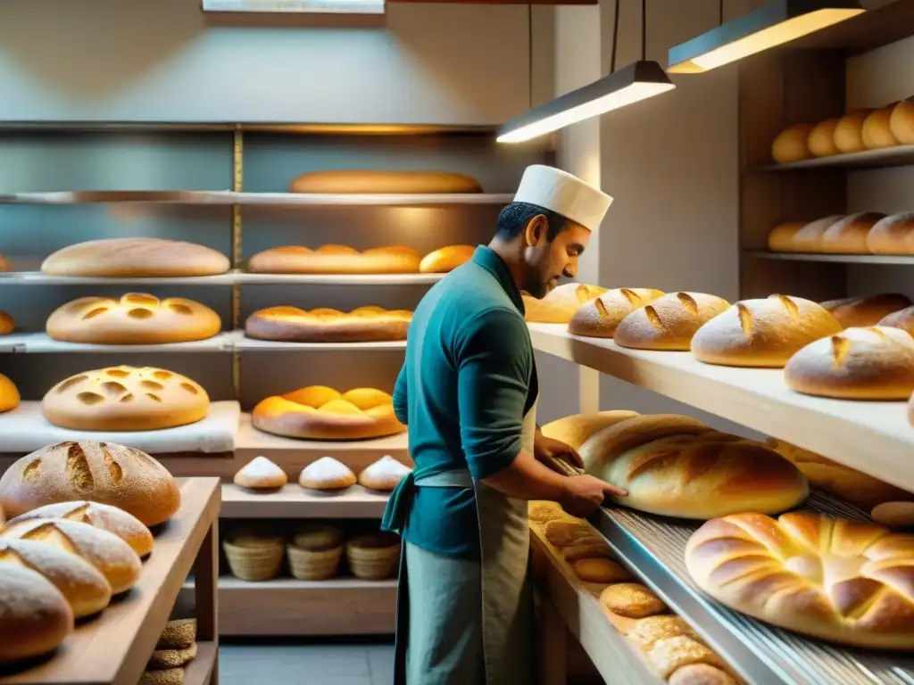 Pan artesanal Lima revolución Chola: Maestro panadero moldeando masa en panadería llena de clientes felices