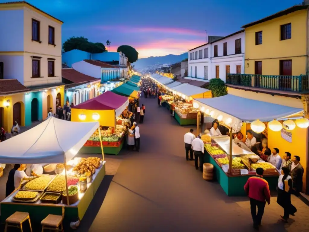 Un paseo gastronómico a Barranco, Perú: coloridos murales, puestos de comida y aromas culinarios en la noche