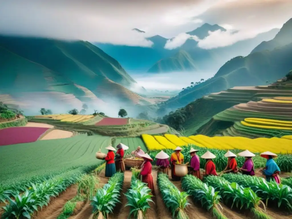 Pequeños agricultores de Perú cosechando biodiversidad en los Andes