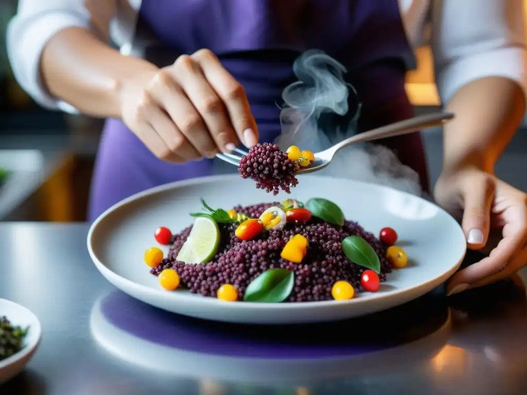 Chef Pía León en Kjolle, creando con pasión gastronomía peruana ingredientes autóctonos en cocina vibrante y colorida