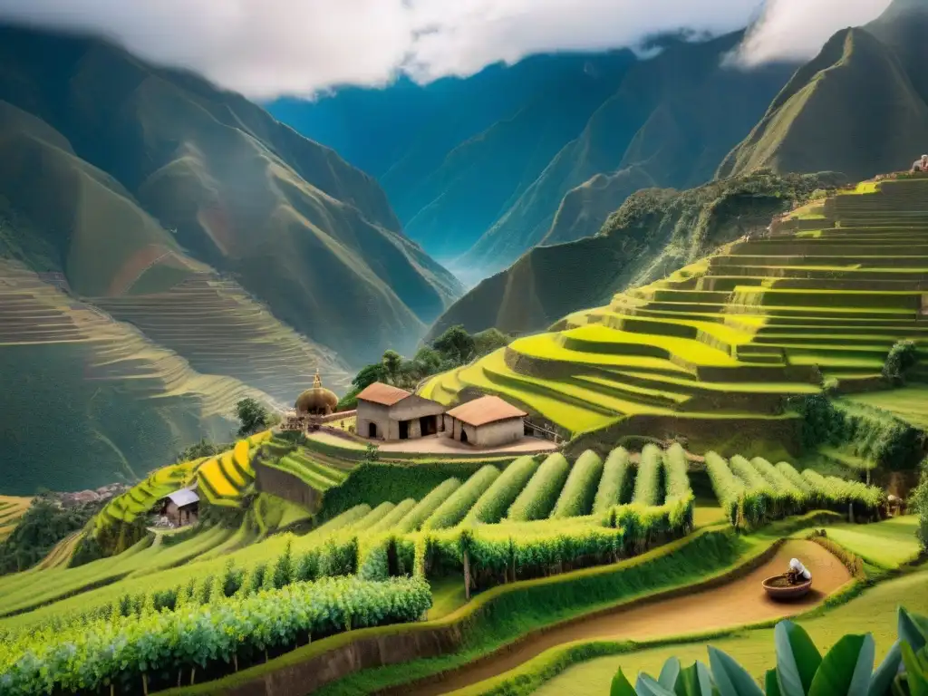 Artesanía del pisco: destilando tradición peruana en paisajes verdes Artesanía pisco en destilería peruana rodeada de exuberante naturaleza