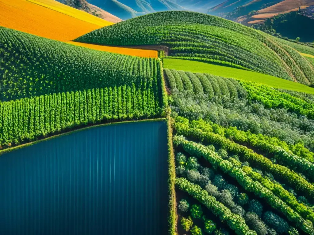 Plantaciones de quinua en armonía con la naturaleza, agricultura sostenible en los Andes