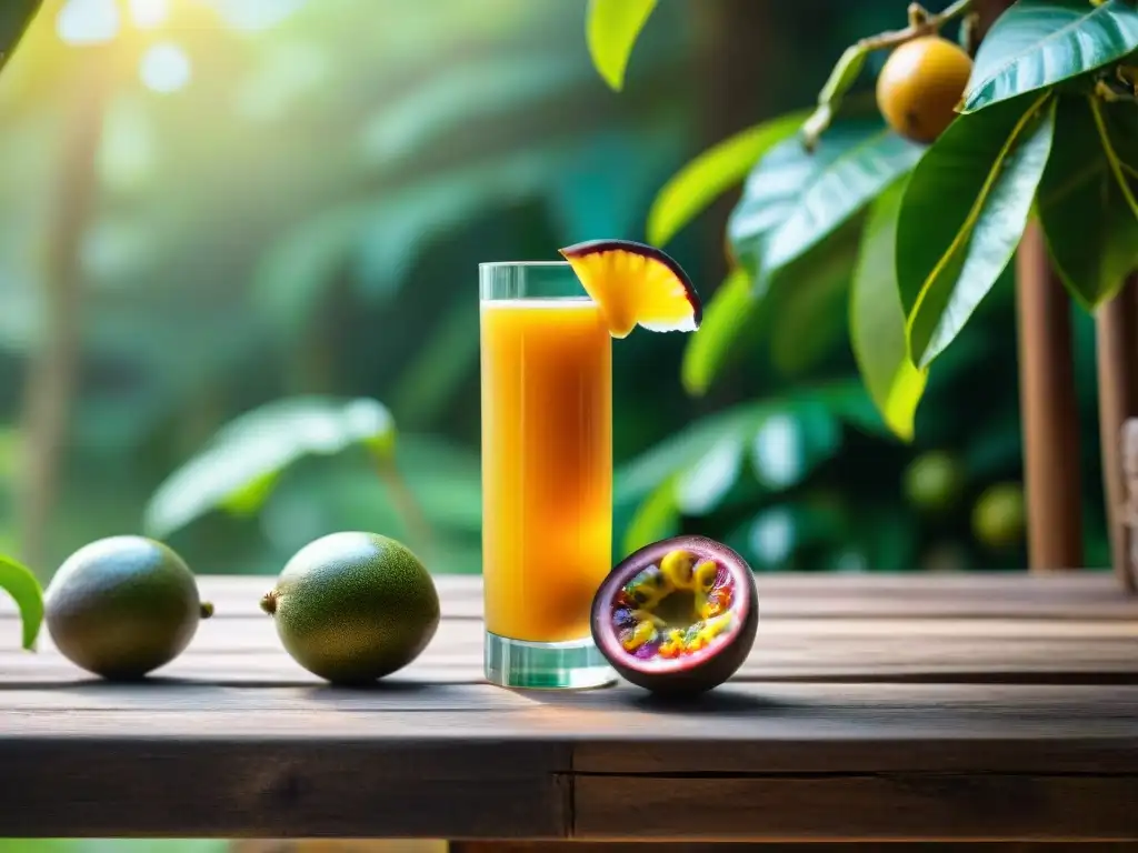 Un refrescante vaso de maracuyá, rodeado de la exuberante naturaleza del trópico peruano