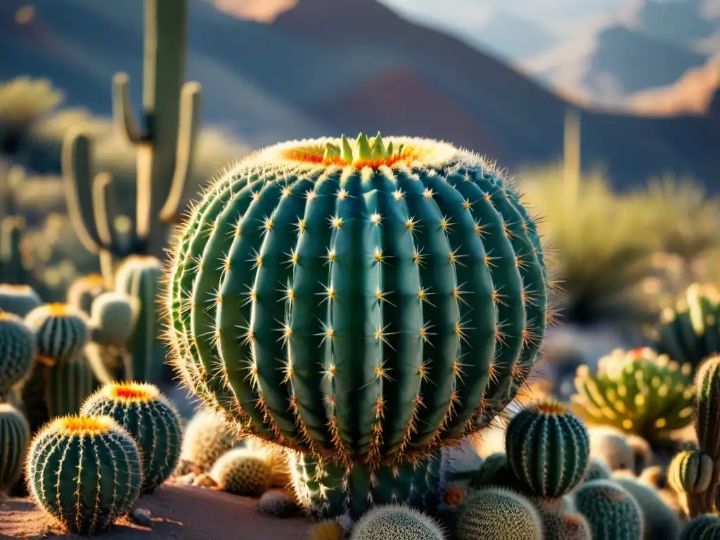 Explora los sabores del desierto peruano con tunas en esta imagen de cactus vibrantes y detallados