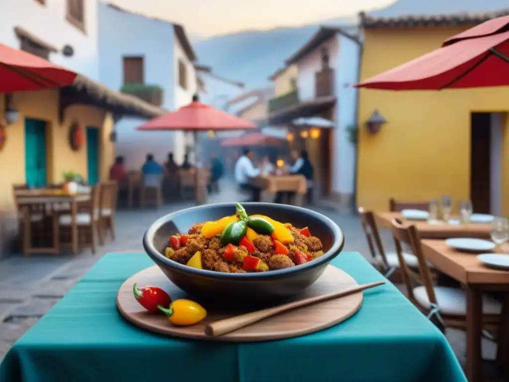 Disfruta de sabores tradicionales Arequipa Gourmet en una picantería colorida y animada en Arequipa, Perú