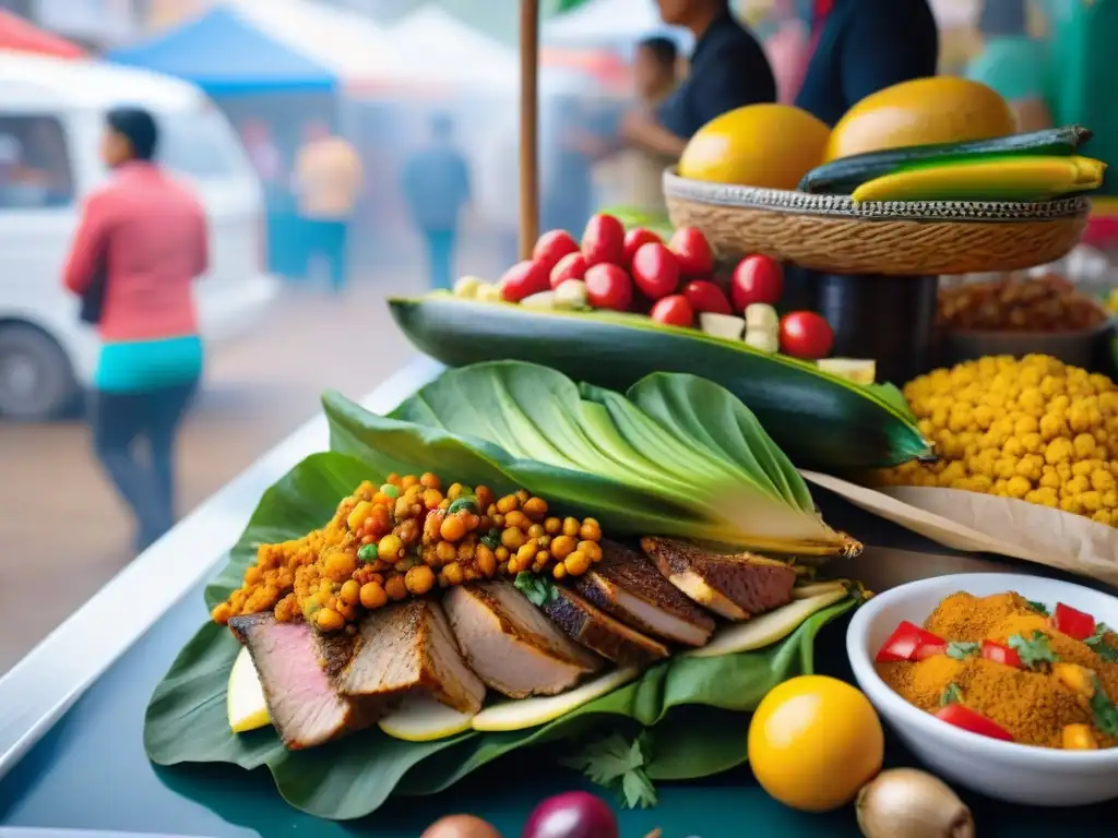 Sánguches peruanos reinventados con ingredientes autóctonos en un mercado vibrante de Perú