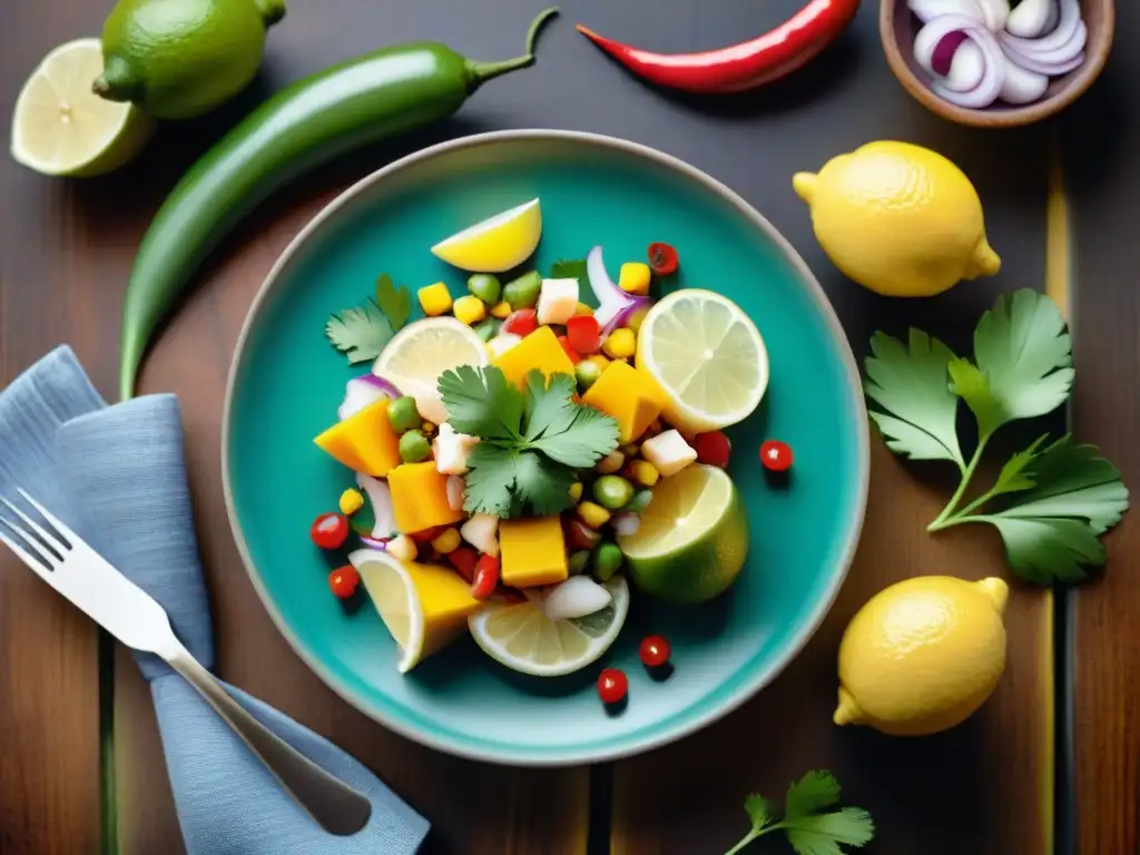 Deléitate con los secretos del auténtico ceviche peruano en una presentación vibrante y exquisita