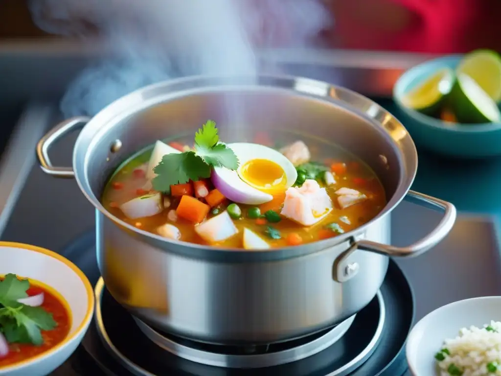 Sensor de temperatura de alta tecnología en ceviche peruano, fusionando tradición y precisión culinaria