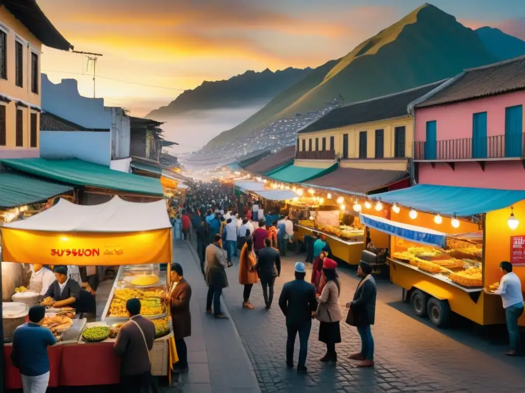 Startups revolucionan comida callejera peruana en vibrante atardecer limeño