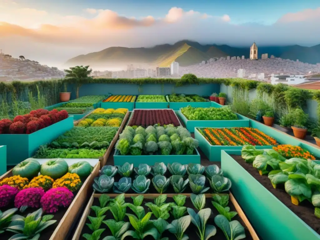 Jardín urbano en Lima, Perú: diversidad de plantas y residentes cuidando la agricultura urbana