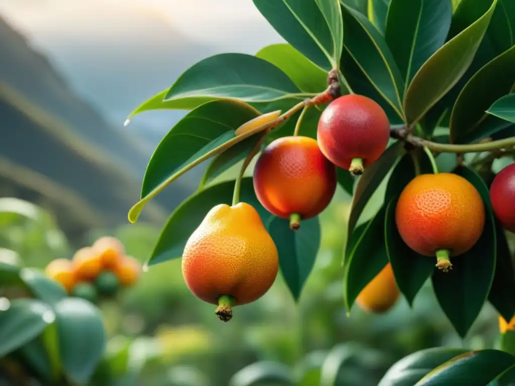 Aguaymanto en flor: detalle vibrante y exquisito Un vibrante aguaymanto en plena floración, joya peruana y superalimento internacional