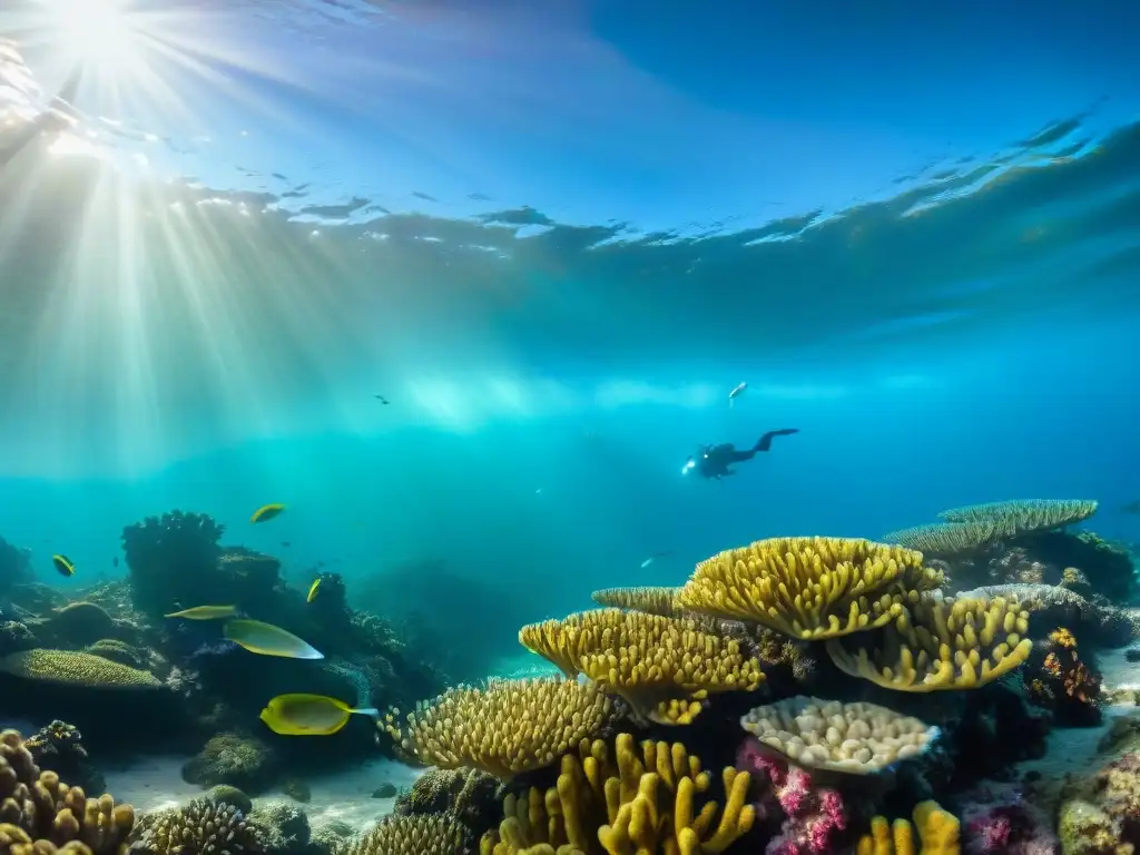 Vibrante arrecife de coral en la costa peruana, mostrando la importancia de la biodiversidad marina peruana