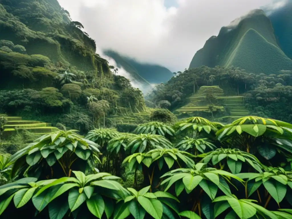 Vibrante cosecha de Sacha Inchi en la selva peruana, destacando beneficios del Sacha Inchi en dieta